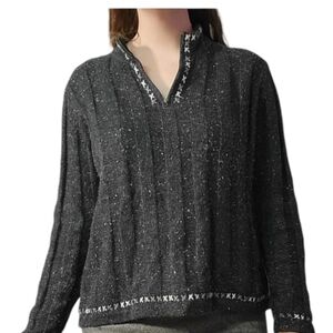 Woolrich Onyx Heather Quarter-Zip Fair Isle Sweater - Extra Large